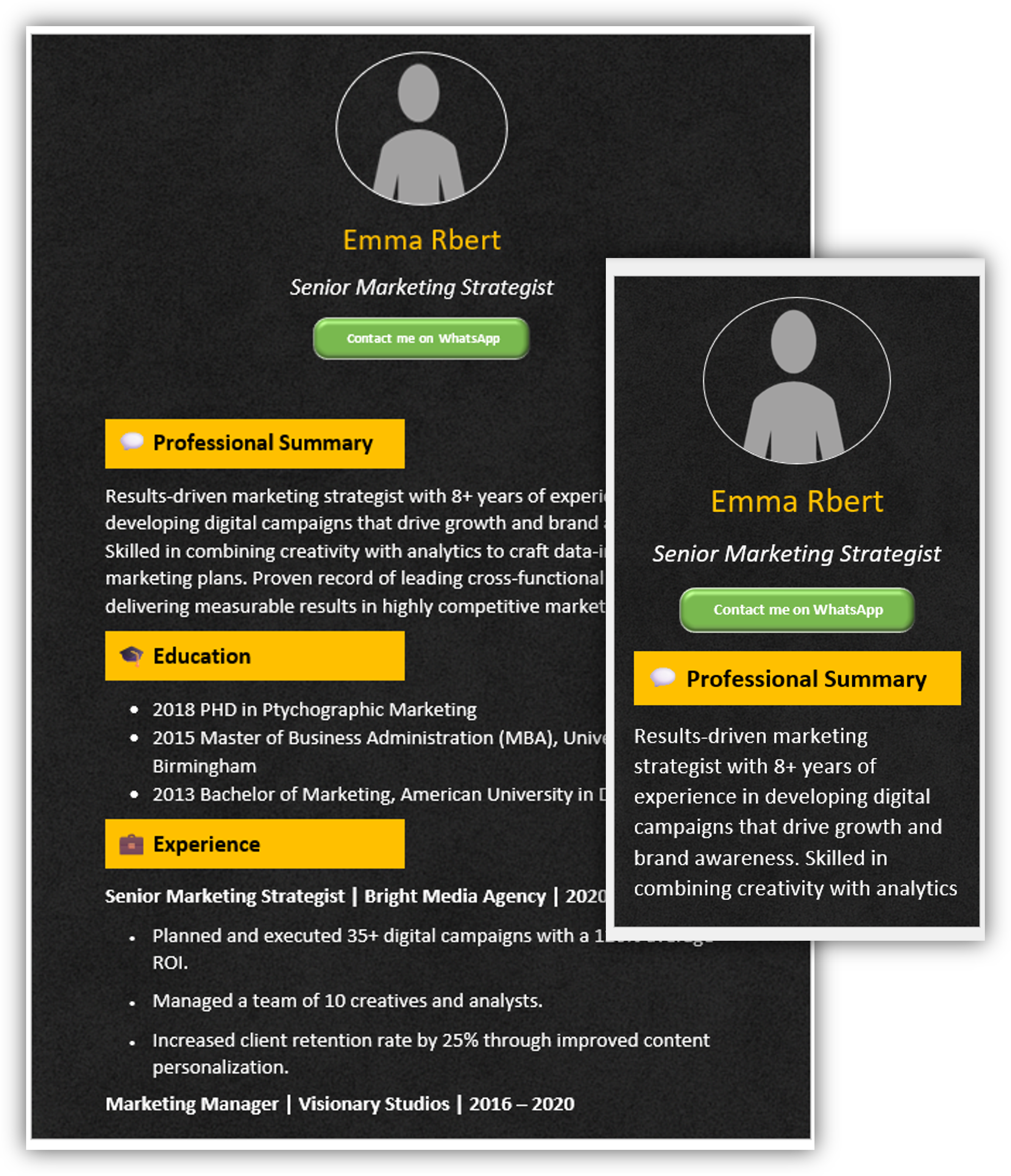 Mobile-Friendly CV Template 10