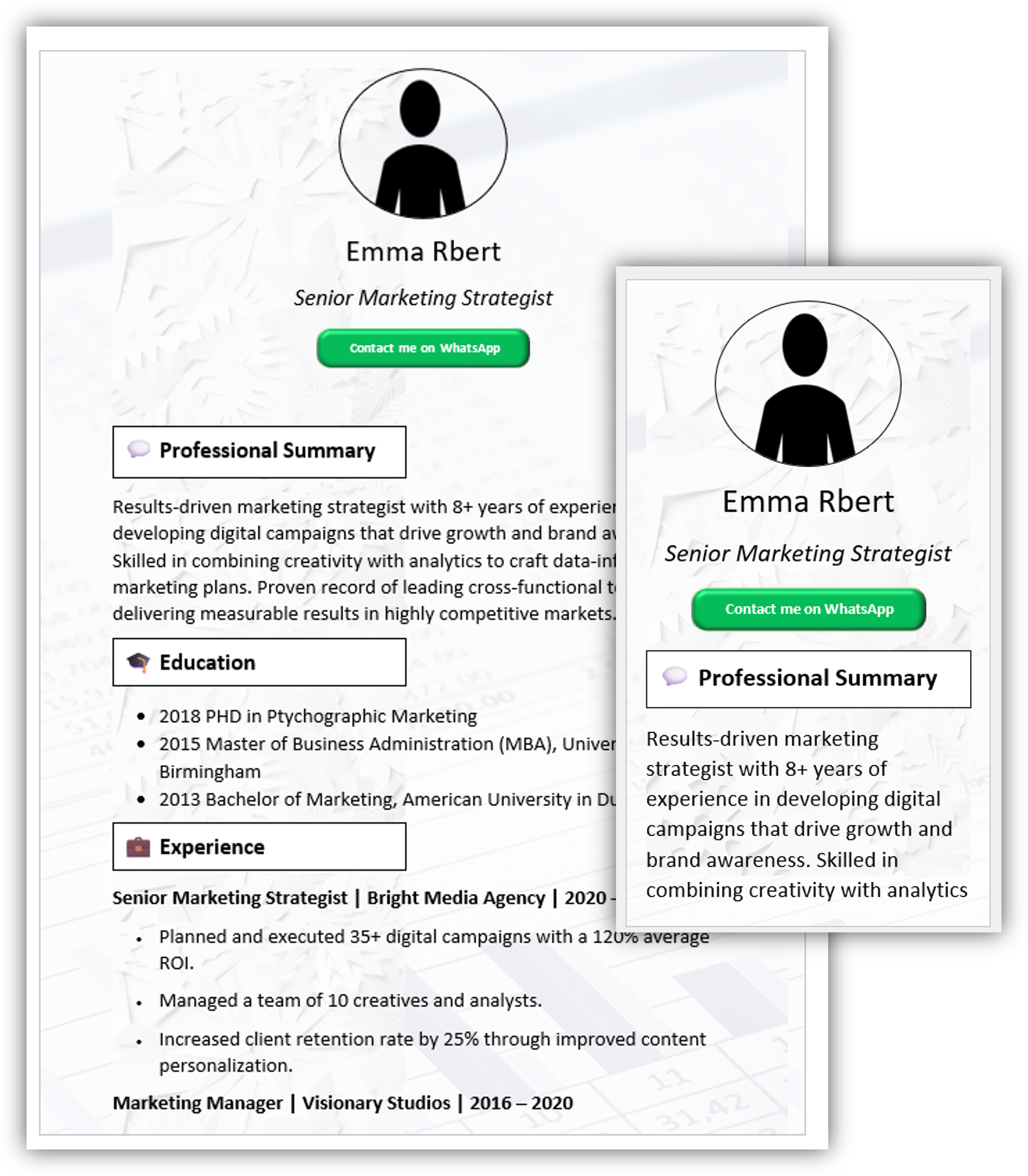Mobile-Friendly CV Template 11