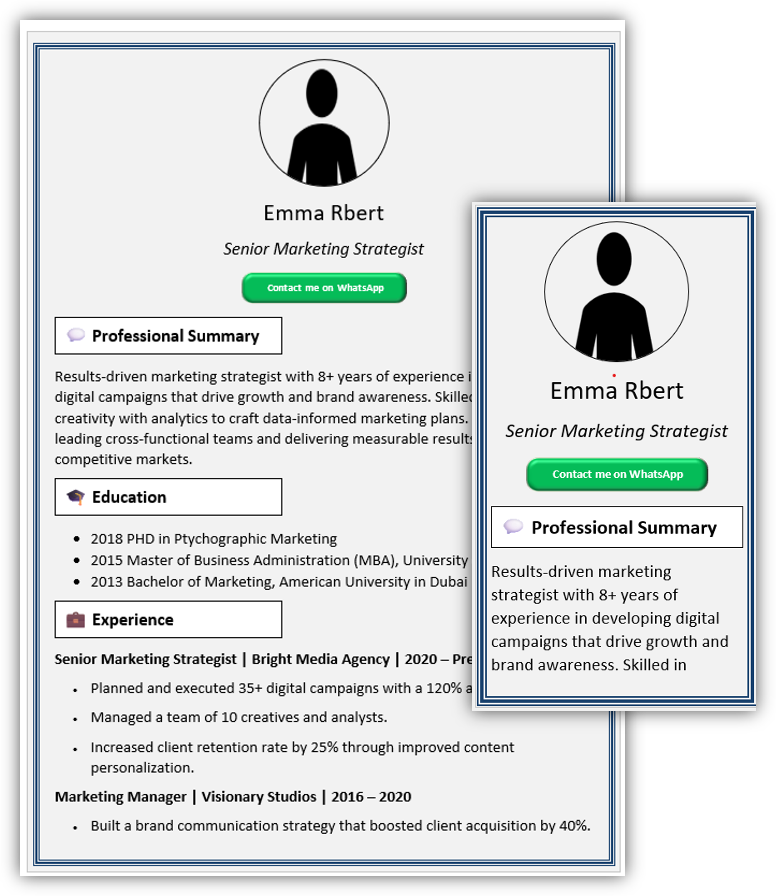 Mobile-Friendly CV Template 13