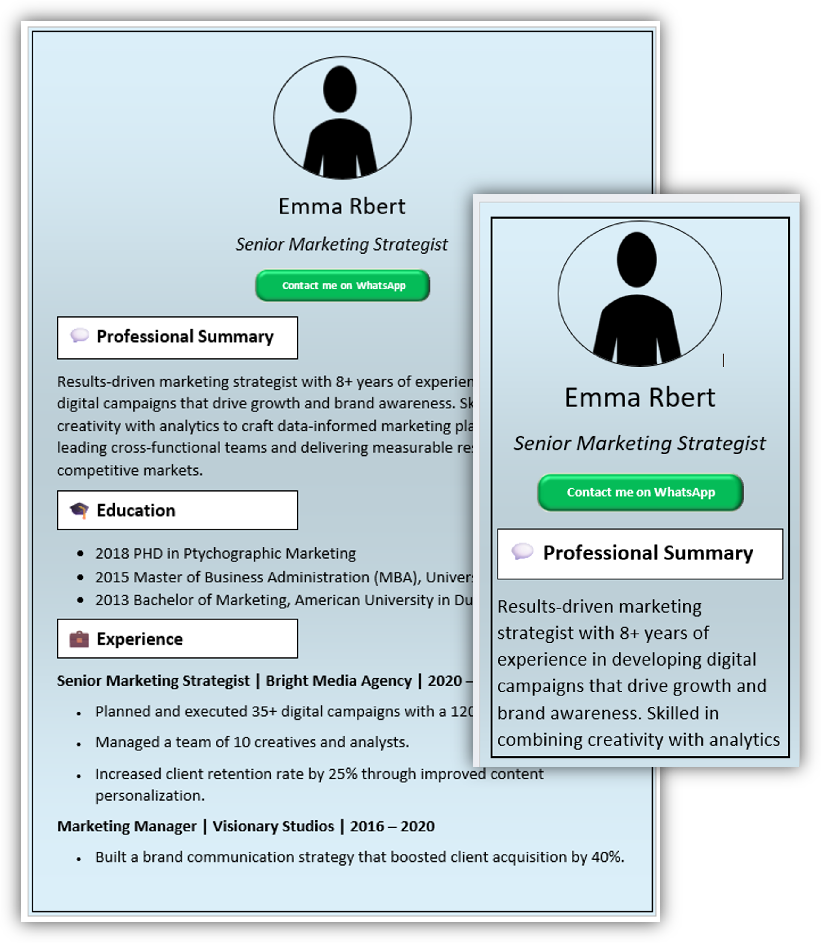 Mobile-Friendly CV Template 2
