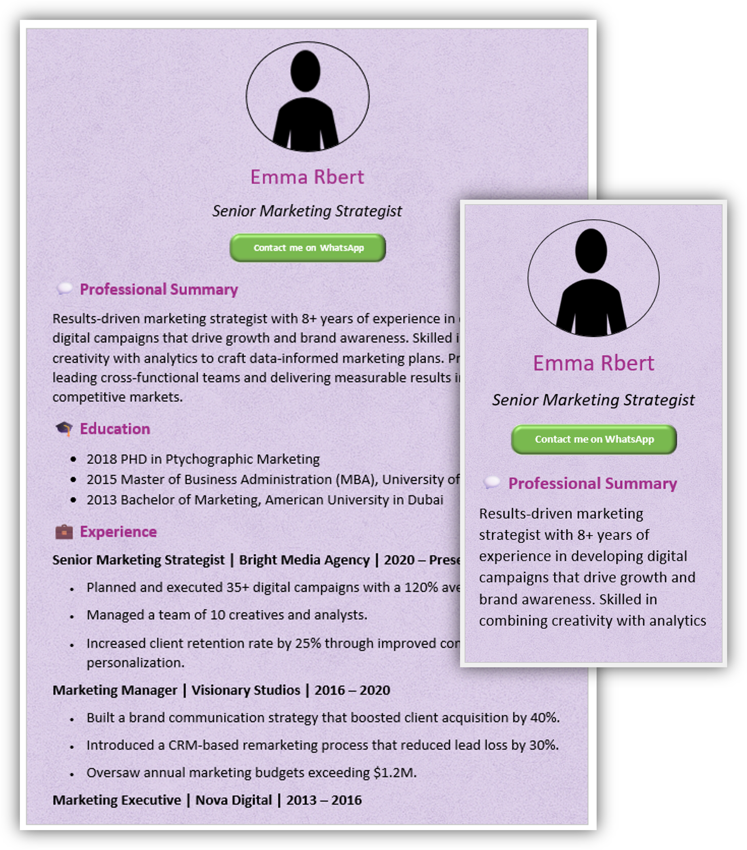 Mobile-Friendly CV Template 20