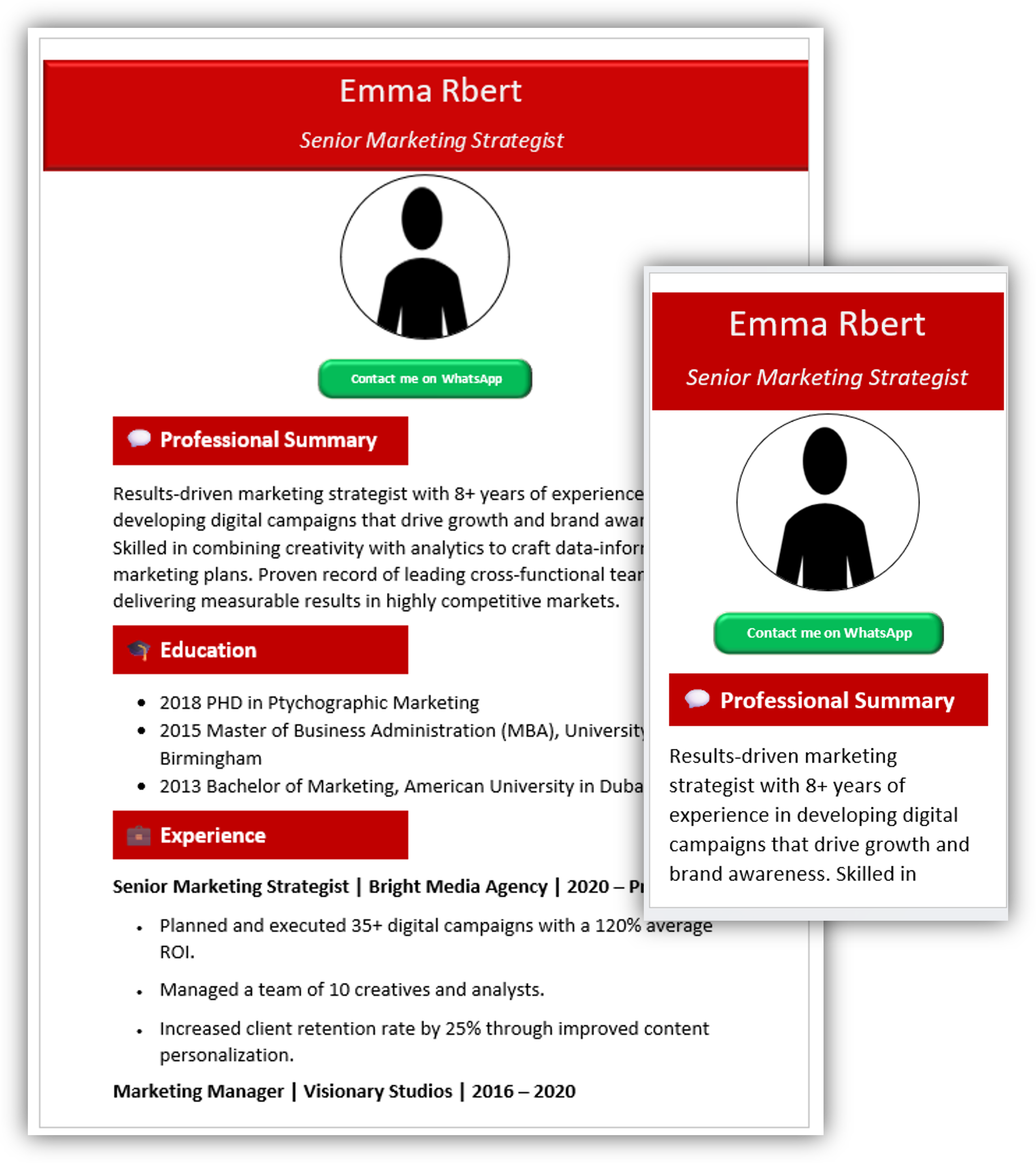 Mobile-Friendly CV Template 22