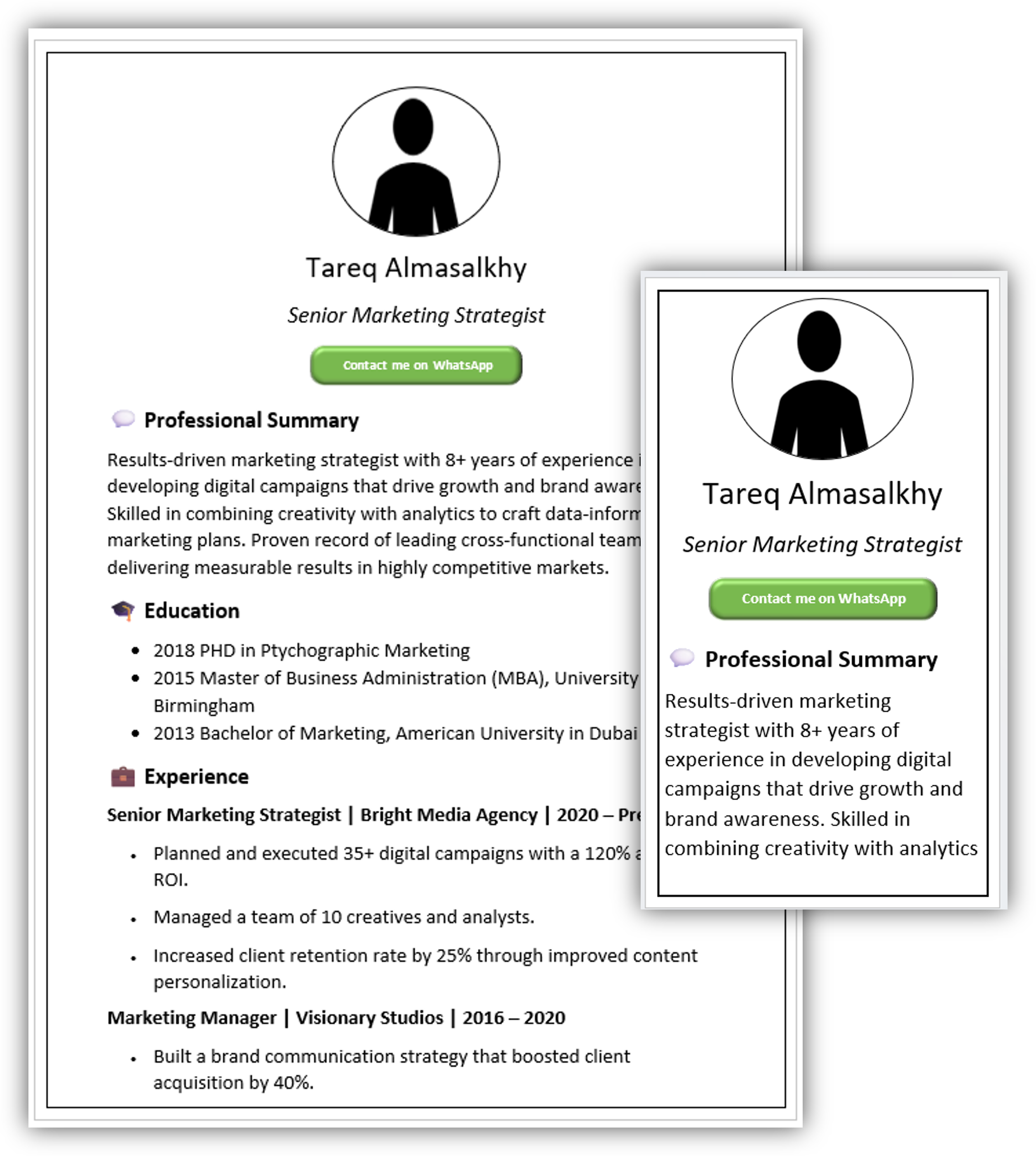 Mobile-Friendly CV Template 26