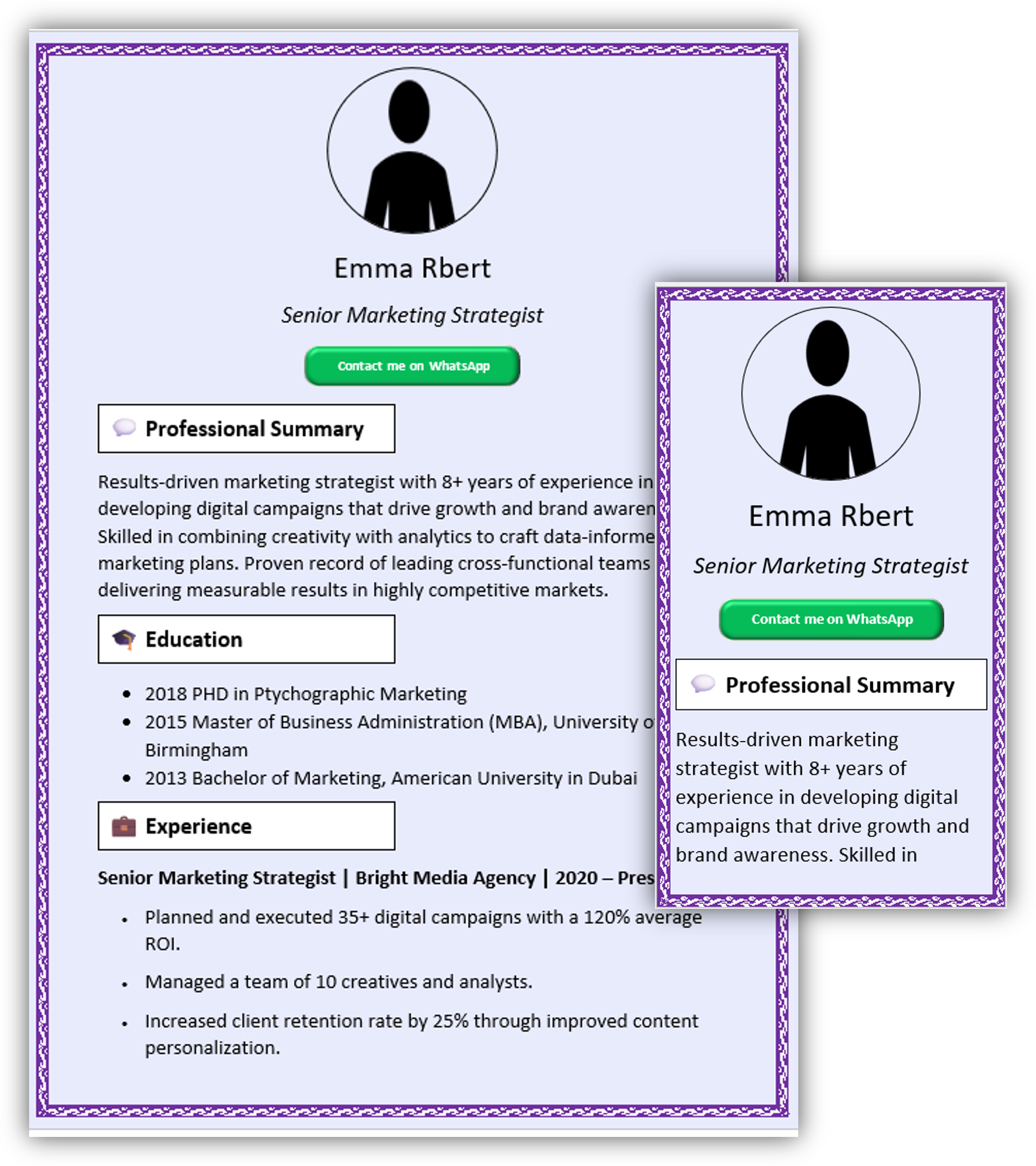 Mobile-Friendly CV Template 29