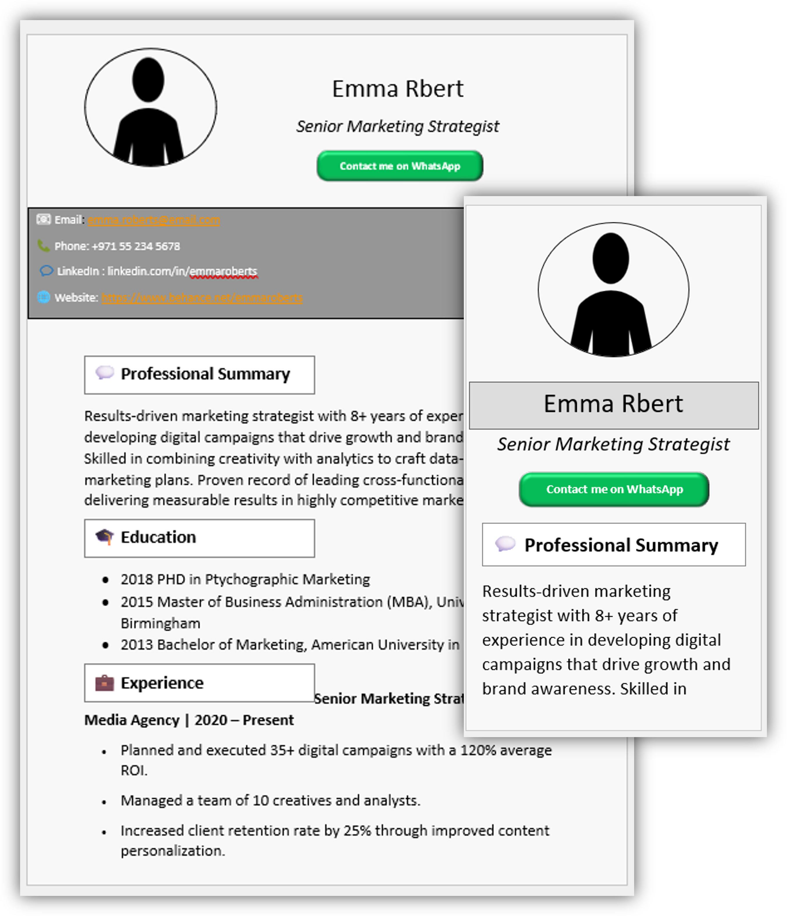 Mobile-Friendly CV Template 6